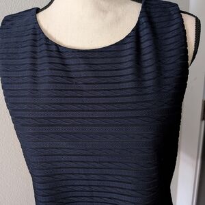 NWT T.J.Maxx Navy Blue Textured Sleeveless Top